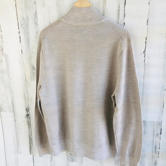 BONOBOS Merino Half-Zip Sweater MEN Wool Beige - Picture 7 of 9